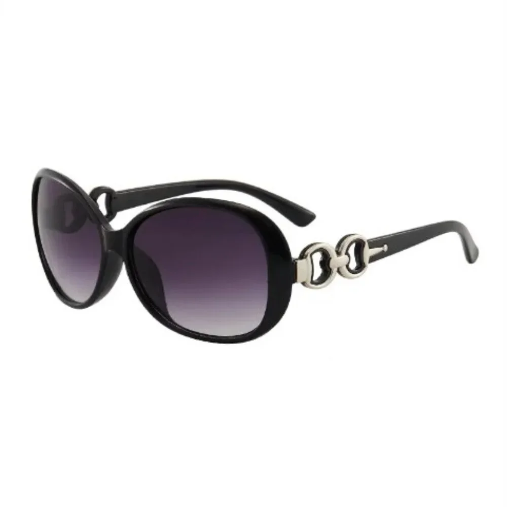 Women's Sunglasses Black‎ Silver Luxury Oval Stylish Trendy UV400